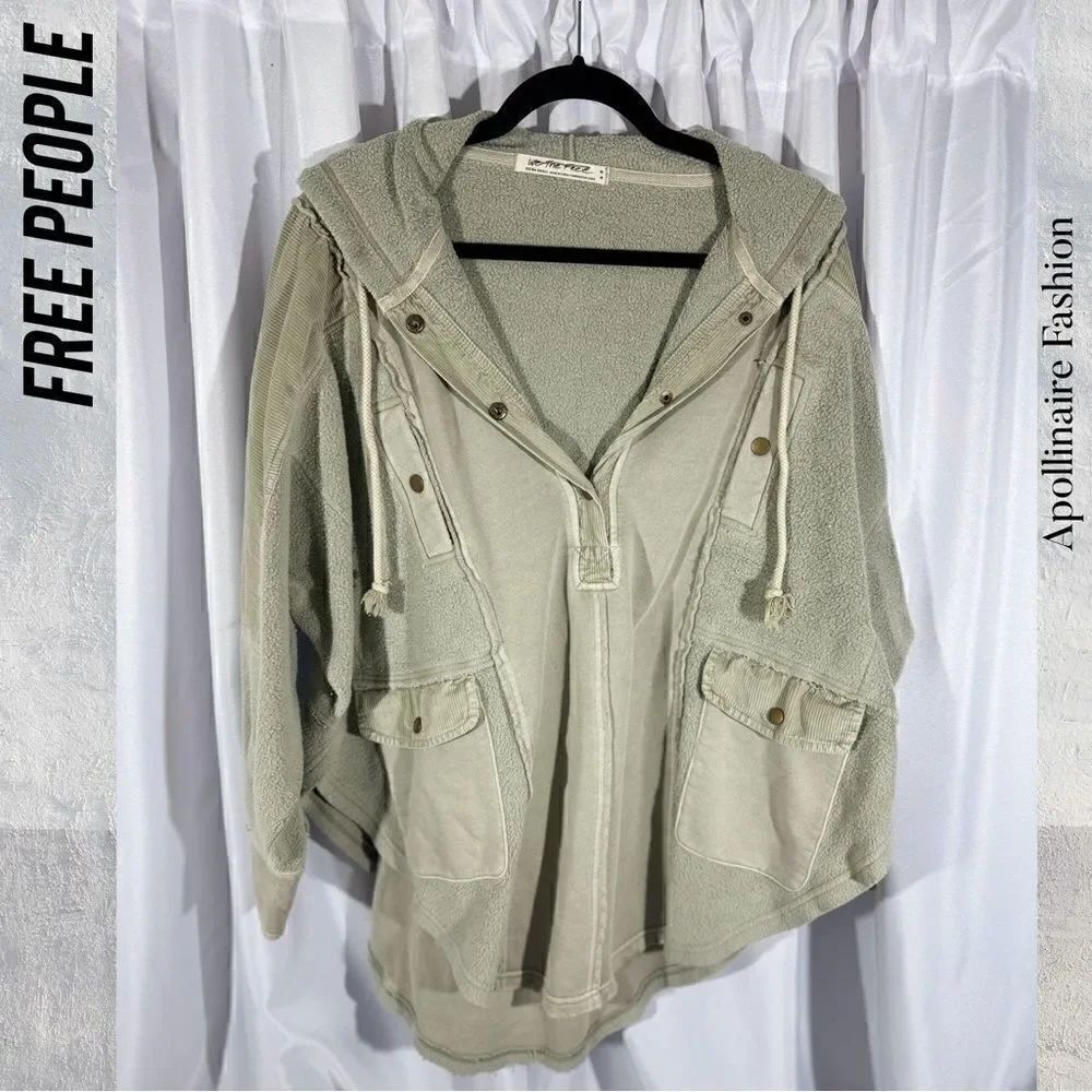 WE THE FREE HARPERS SWEATSHIRT HOODIE XS NWT IN MOSS ON MOSS
